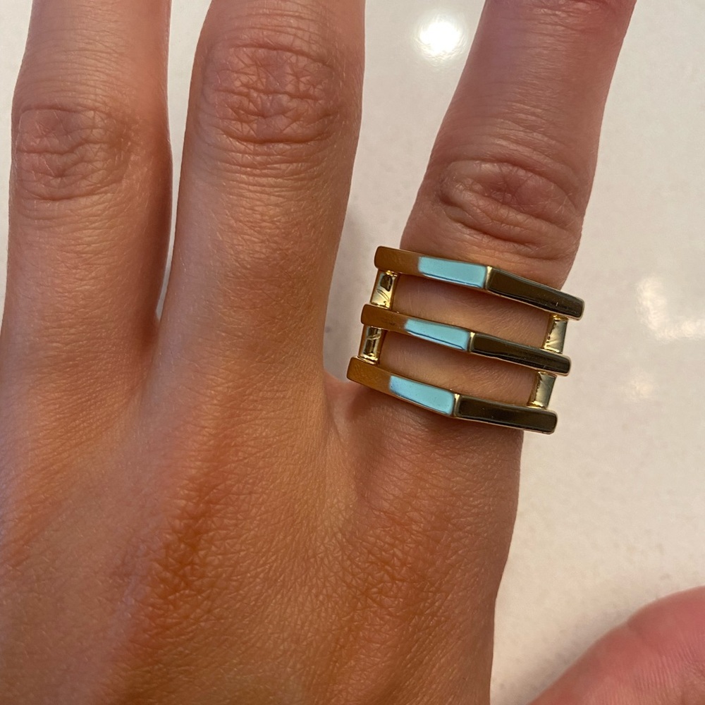 Gold geometric ring
